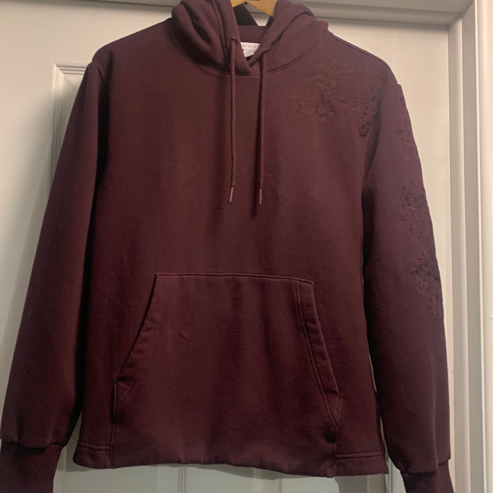 Athleta Retroplush Hoodie with floral embroidery size XS
